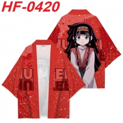 HunterXHunter Anime digital printed French velvet kimono top from S to 4XL 