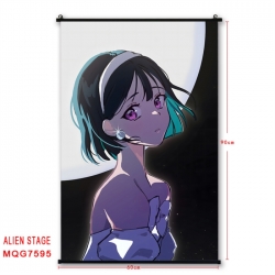 Alien Stage Anime black Plastic rod Cloth painting Satin cloth Wall Scroll 60X90CM 