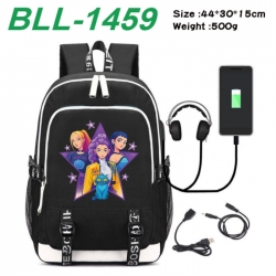 K-Pop:Demon Hunters Game Canvas Backpack Waterproof School Bag 44X30X15CM 500G