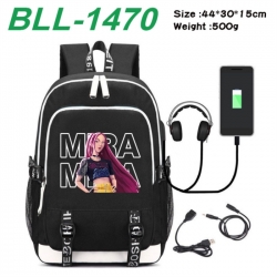 K-Pop:Demon Hunters Game Canvas Backpack Waterproof School Bag 44X30X15CM 500G