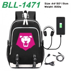K-Pop:Demon Hunters Game Canvas Backpack Waterproof School Bag 44X30X15CM 500G