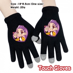 K-Pop:Demon Hunters Anime touch screen knitting all finger gloves 18X8.5CM
