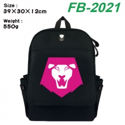 K-Pop:Demon Hunters Canvas Flip Backpack Student Schoolbag Headphone Hole 39X30X12CM 