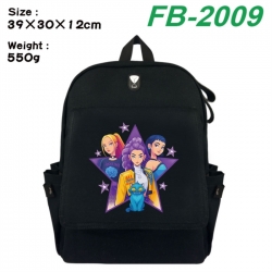 K-Pop:Demon Hunters Canvas Flip Backpack Student Schoolbag Headphone Hole 39X30X12CM 
