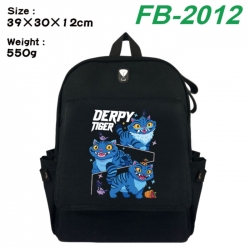 K-Pop:Demon Hunters Canvas Flip Backpack Student Schoolbag Headphone Hole 39X30X12CM 