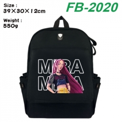 K-Pop:Demon Hunters Canvas Flip Backpack Student Schoolbag Headphone Hole 39X30X12CM 