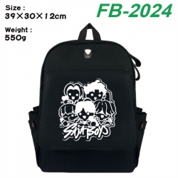 K-Pop:Demon Hunters Canvas Flip Backpack Student Schoolbag Headphone Hole 39X30X12CM 