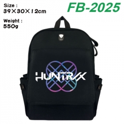 K-Pop:Demon Hunters Canvas Flip Backpack Student Schoolbag Headphone Hole 39X30X12CM 