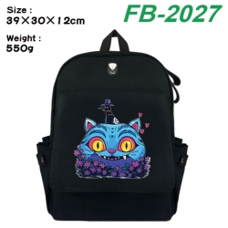 K-Pop:Demon Hunters Canvas Flip Backpack Student Schoolbag Headphone Hole 39X30X12CM 