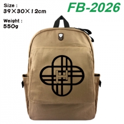 K-Pop:Demon Hunters Canvas Flip Backpack Student Schoolbag Headphone Hole 39X30X12CM 