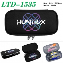 K-Pop Demon Hunters Anime Waterproof canvas zipper clamshell pencil case pencil case 22x10x4cm