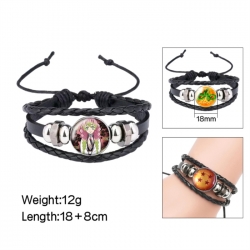 Demon Slayer Kimets Anime peripheral crystal leather rope bracelet price for 5 pcs 