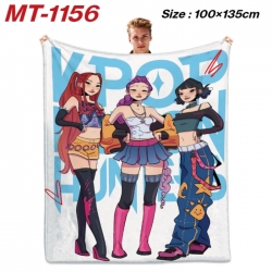 K-Pop Demon Hunters Anime flannel blanket air conditioner quilt double-sided printing 100x135cm
