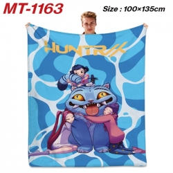 K-Pop Demon Hunters Anime flannel blanket air conditioner quilt double-sided printing 100x135cm