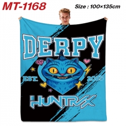 K-Pop Demon Hunters Anime flannel blanket air conditioner quilt double-sided printing 100x135cm