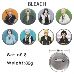 Bleach Anime tinplate brooch badge 58mm a set of 8