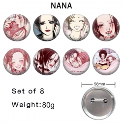 NANA Anime tinplate brooch badge 58mm a set of 8
