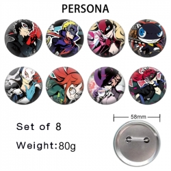 Megami Ibunroku Persona Anime tinplate brooch badge 58mm a set of 8
