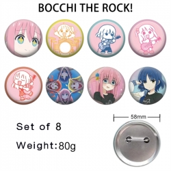 BOCCHI THE ROCK! Anime tinplate brooch badge 58mm a set of 8