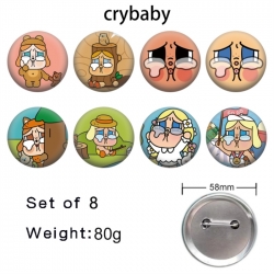 crybaby Anime tinplate brooch badge 58mm a set of 8