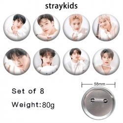 straykids Anime tinplate brooch badge 58mm a set of 8