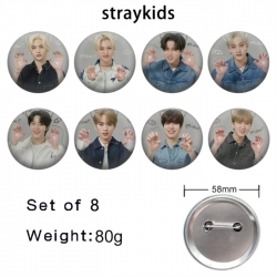 straykids straykids Anime tinplate brooch badge 58mm a set of 8