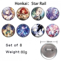 Honkai: Star Rail Anime tinplate brooch badge 58mm a set of 8