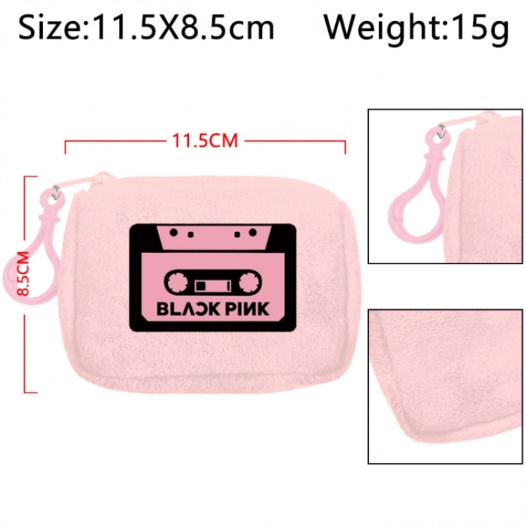 BLACK PINK  Anime Plush Wallet Storage Bag Earphone Bag Coin Wallet price for 5 pcs