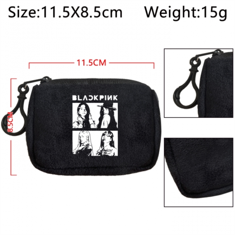 BLACK PINK  Anime Plush Wallet Storage Bag Earphone Bag Coin Wallet price for 5 pcs