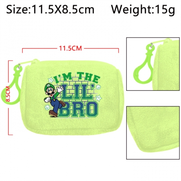 Super Mario Anime Plush Wallet Storage Bag Earphone Bag Coin Wallet price for 5 pcs