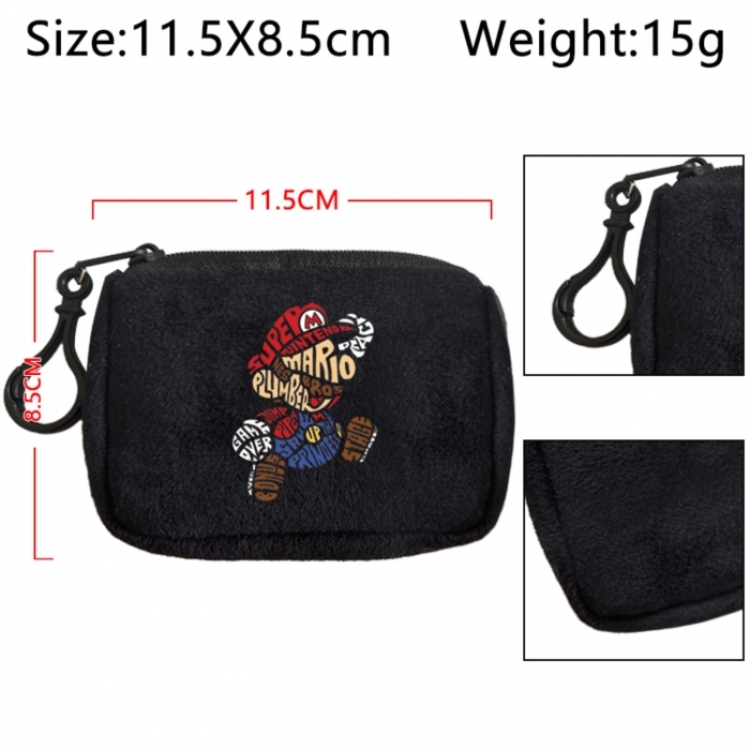 Super Mario Anime Plush Wallet Storage Bag Earphone Bag Coin Wallet price for 5 pcs