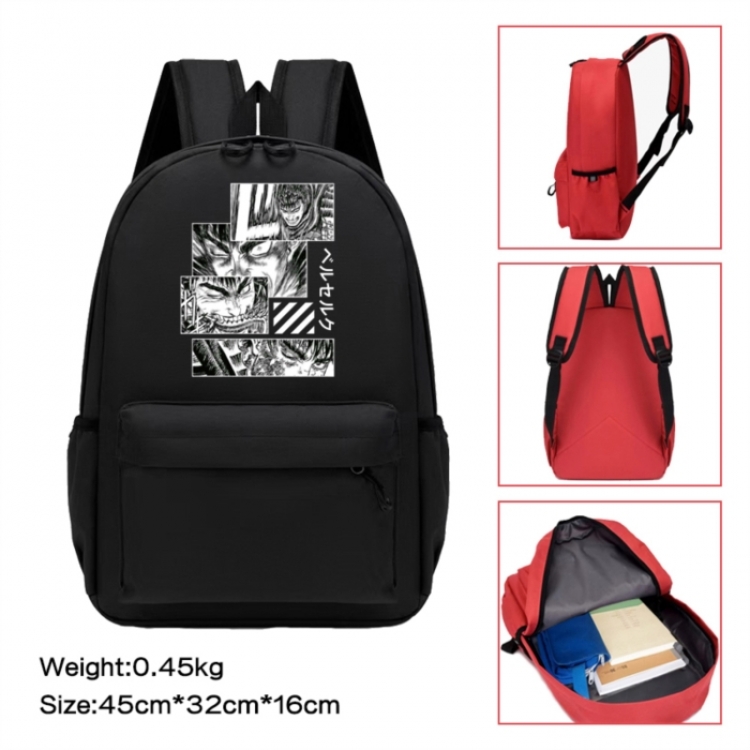 Berserk Anime peripheral Oxford cloth color cartoon backpack 45x32x16cm