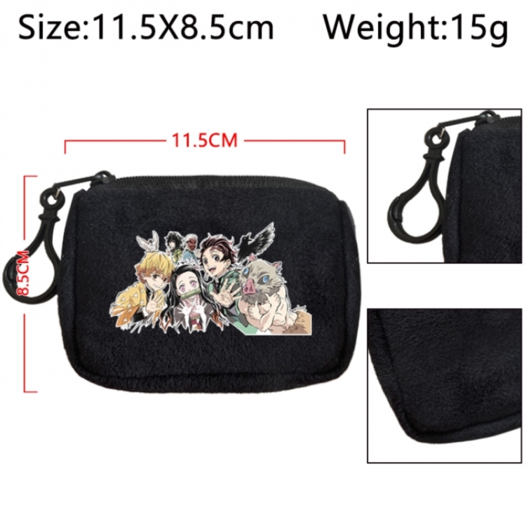 Demon Slayer Kimets Anime Plush Wallet Storage Bag Earphone Bag Coin Wallet price for 5 pcs