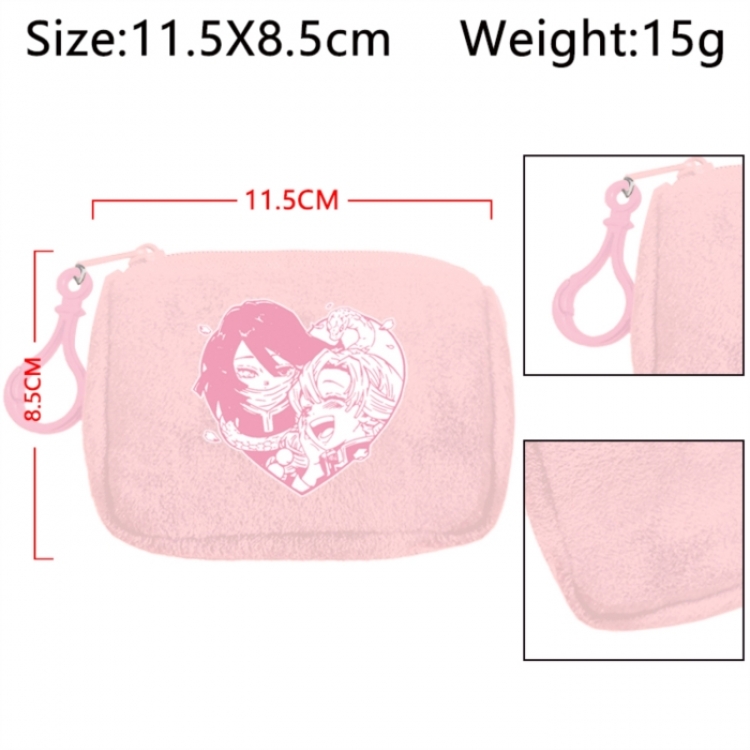 Demon Slayer Kimets Anime Plush Wallet Storage Bag Earphone Bag Coin Wallet price for 5 pcs