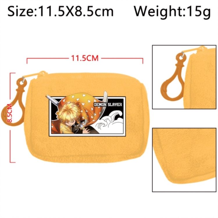 Demon Slayer Kimets Anime Plush Wallet Storage Bag Earphone Bag Coin Wallet price for 5 pcs