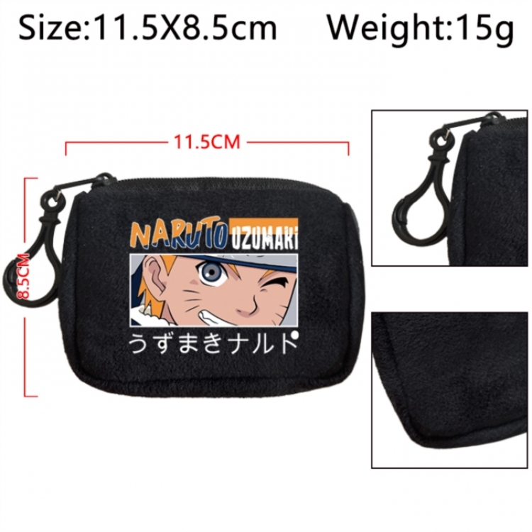 Naruto Anime Plush Wallet Storage Bag Earphone Bag Coin Wallet price for 5 pcs