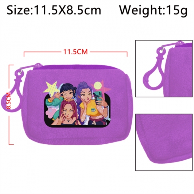 K-Pop Demon Hunters Anime Plush Wallet Storage Bag Earphone Bag Coin Wallet price for 5 pcs