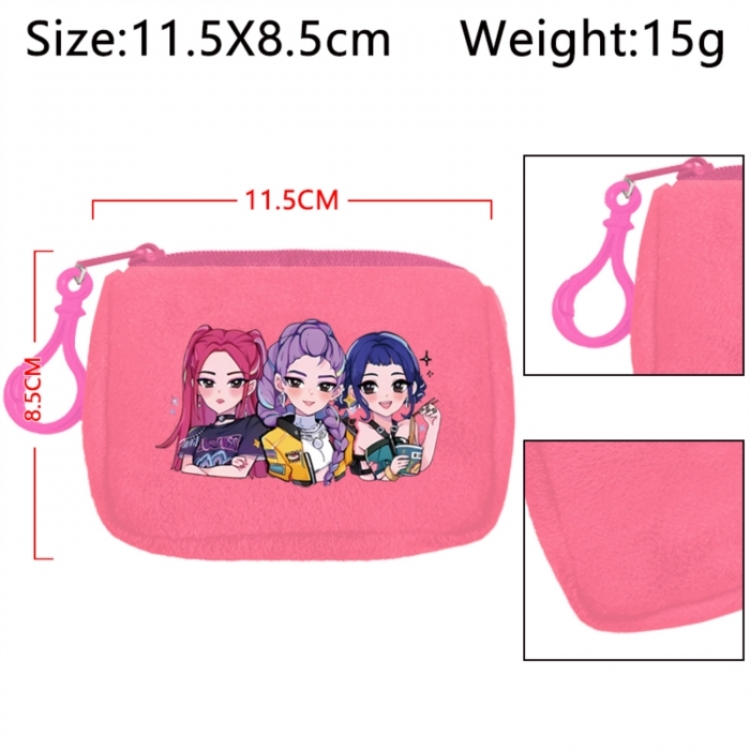 K-Pop Demon Hunters Anime Plush Wallet Storage Bag Earphone Bag Coin Wallet price for 5 pcs