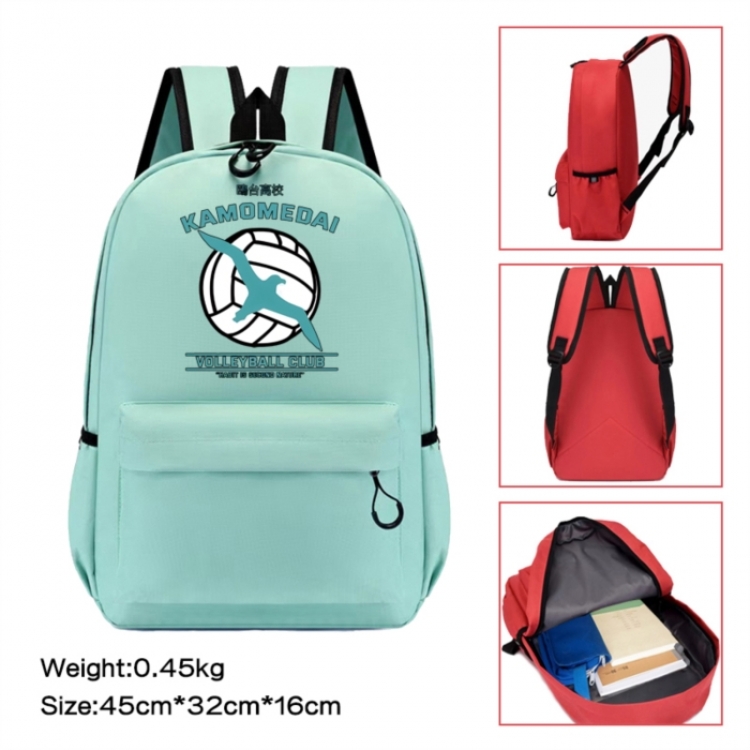 Haikyuu!! Anime peripheral Oxford cloth color cartoon backpack 45x32x16cm
