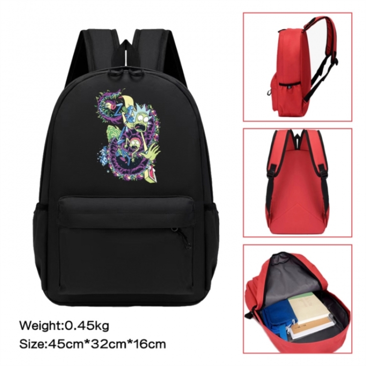 Rick and Morty Anime peripheral Oxford cloth color cartoon backpack 45x32x16cm