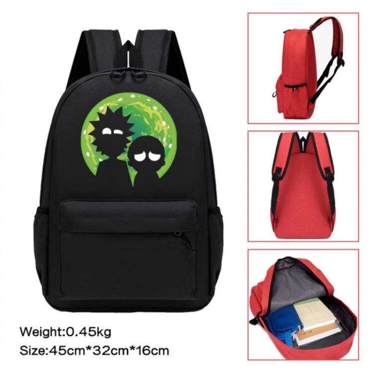Rick and Morty Anime peripheral Oxford cloth color cartoon backpack 45x32x16cm