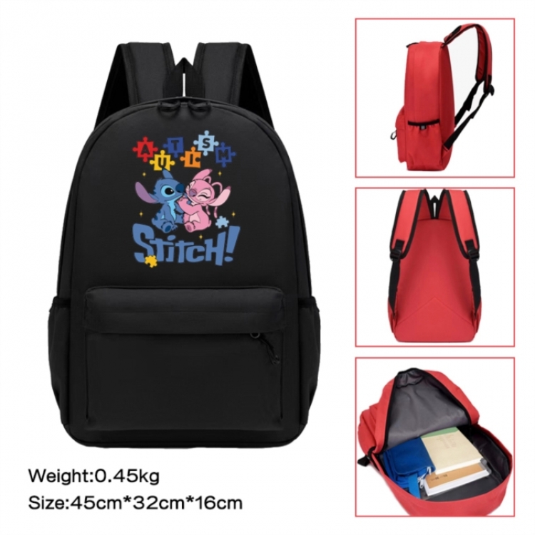 Lilo & Stitch Anime peripheral Oxford cloth color cartoon backpack 45x32x16cm