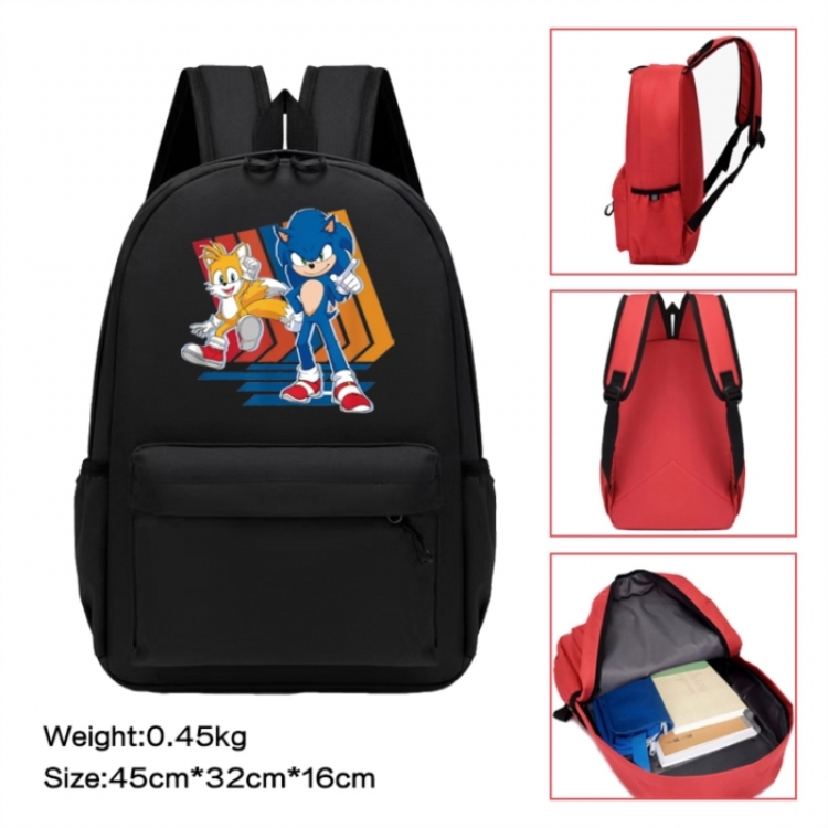 Sonic The Hedgehog Anime peripheral Oxford cloth color cartoon backpack 45x32x16cm