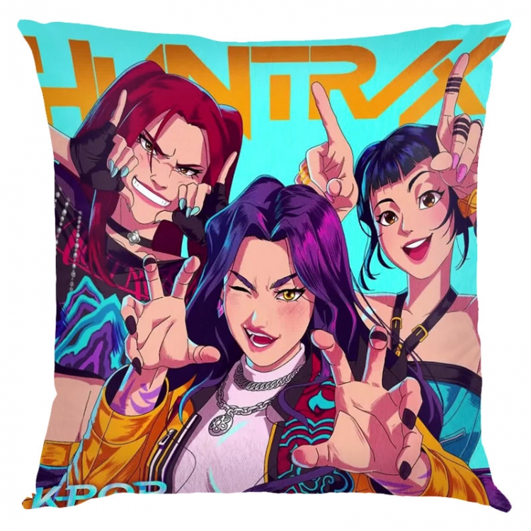 K-Pop Demon Hunters Anime square full-color pillow cushion 45X45CM NO FILLING 