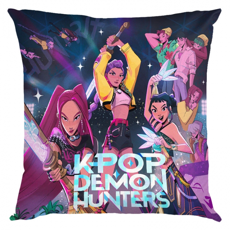 K-Pop Demon Hunters Anime square full-color pillow cushion 45X45CM NO FILLING 