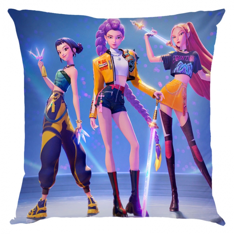 K-Pop Demon Hunters Anime square full-color pillow cushion 45X45CM NO FILLING 