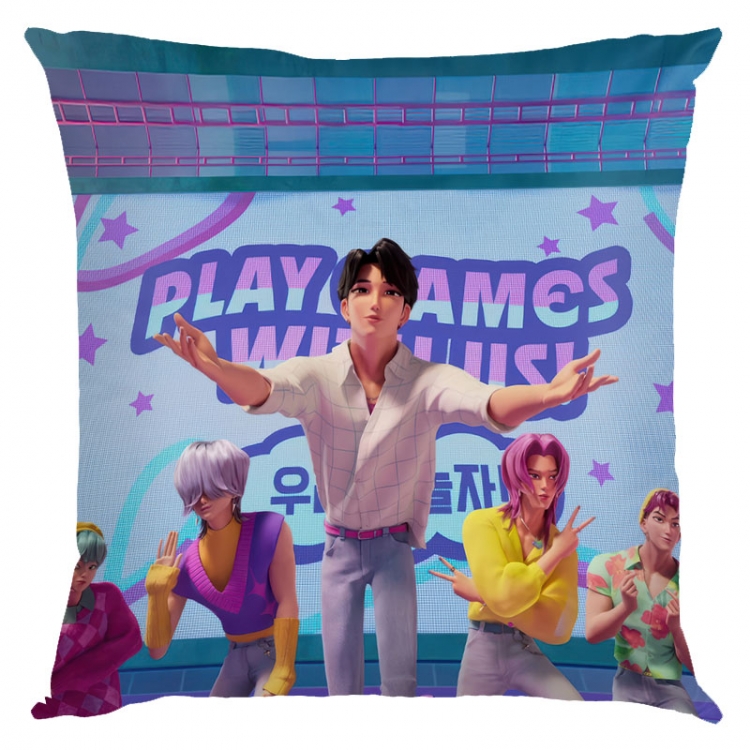 K-Pop Demon Hunters Anime square full-color pillow cushion 45X45CM NO FILLING 
