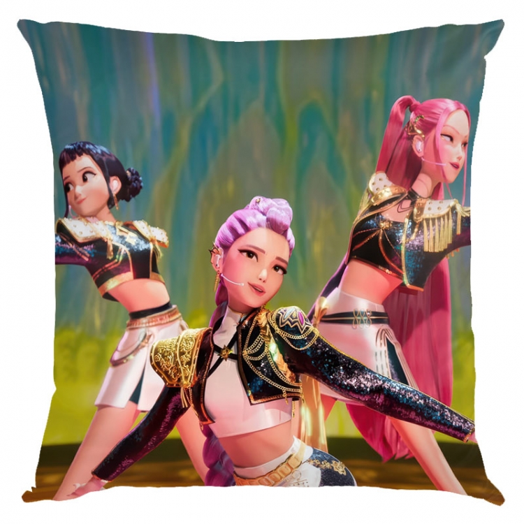 K-Pop Demon Hunters Anime square full-color pillow cushion 45X45CM NO FILLING 