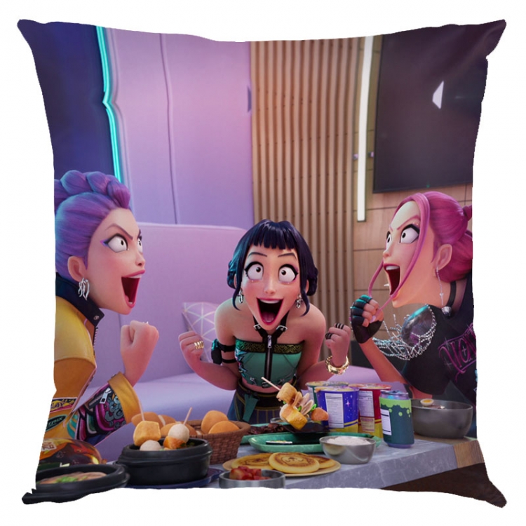 K-Pop Demon Hunters Anime square full-color pillow cushion 45X45CM NO FILLING 