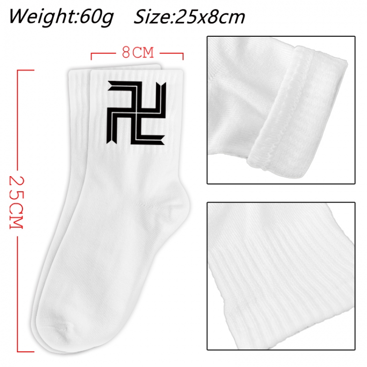 Tokyo Revengers Anime Print Long Crew Cotton Socks 25x8cm